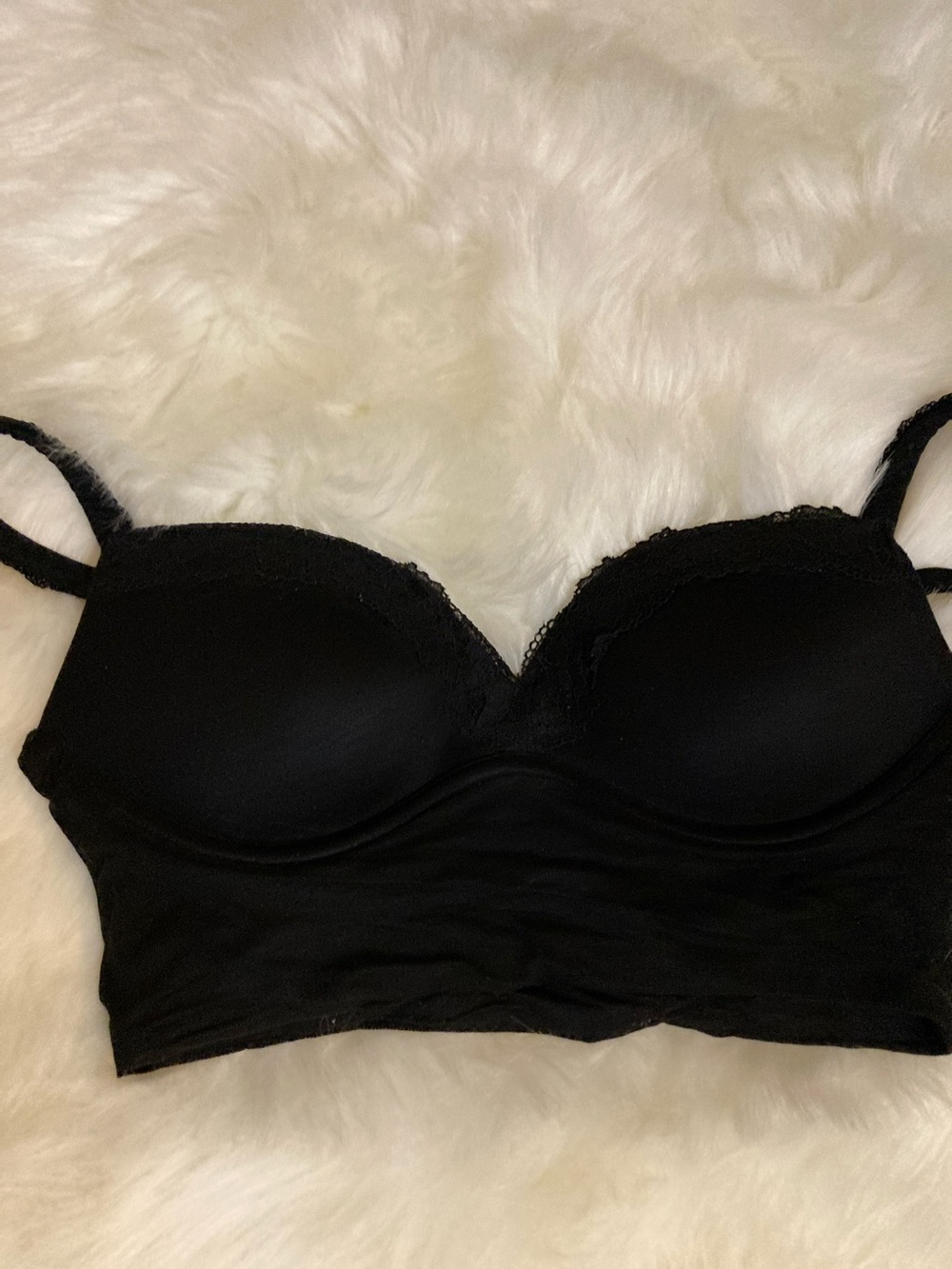 Victoria's Secret Black Longline Lace Bralette